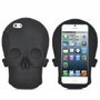 Skull Head Silicone Back Case for iPhone 4/4s - RED